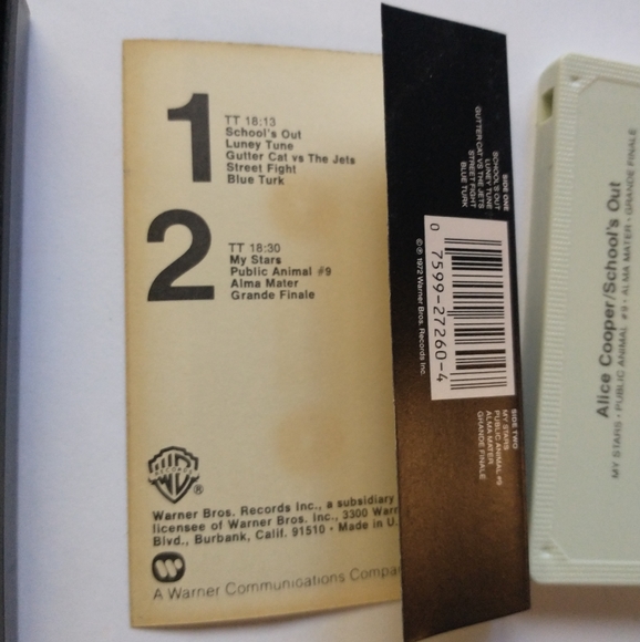 Alice Cooper : School's Out Cassette Tape 1972 - Picture 6 of 8